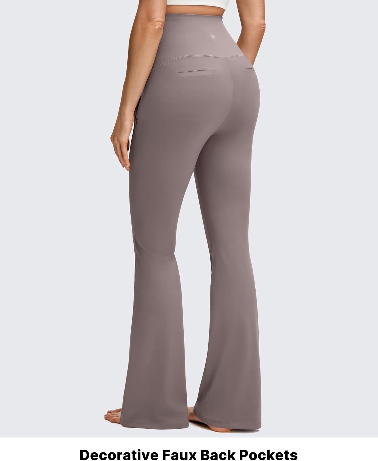 image:imageG4Free BareFeel Maternity Flare Leggings Pregnancy Dress Pants for WorkTaupe