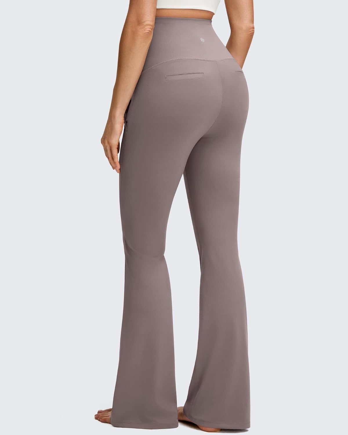 image:imageG4Free BareFeel Maternity Flare Leggings Pregnancy Dress Pants for WorkTaupe