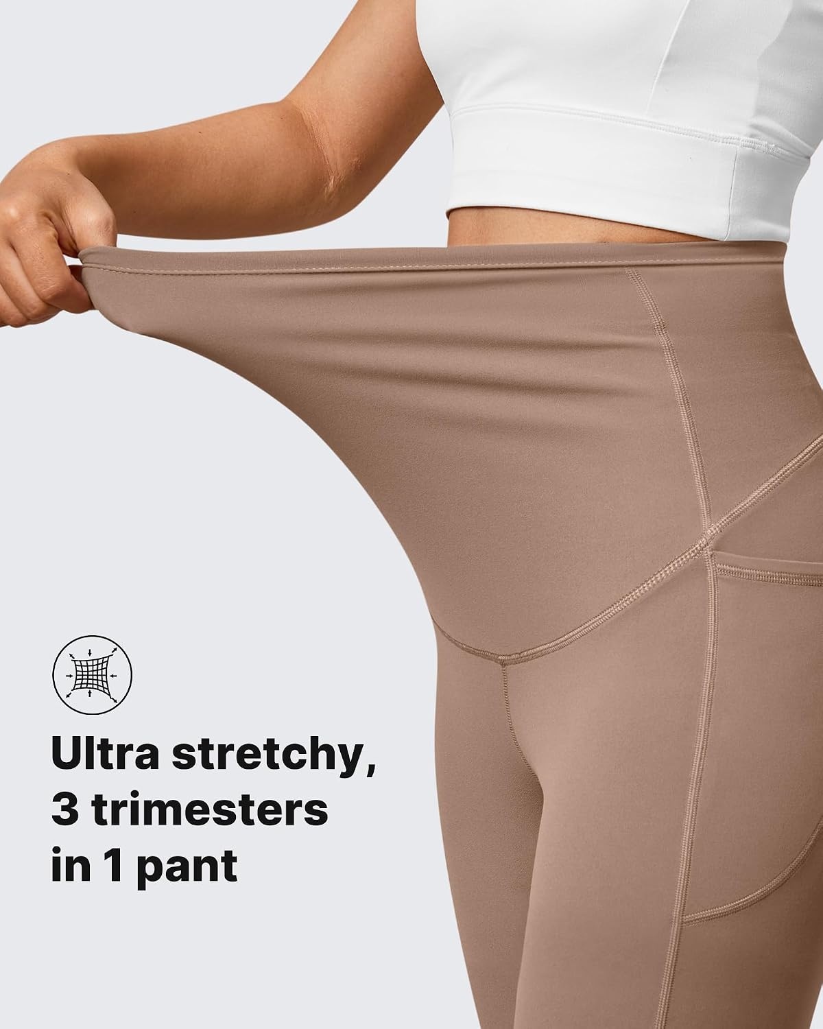 image:imageG4Free BareFeel Maternity Flare Leggings Pregnancy Dress Pants for WorkToffee