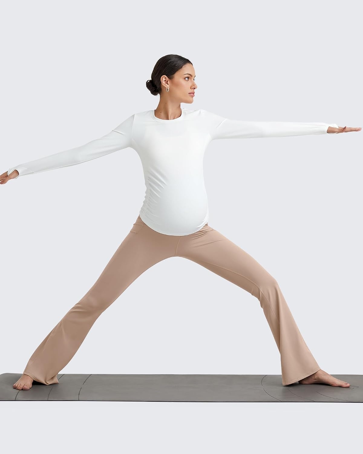 image:imageG4Free BareFeel Maternity Flare Leggings Pregnancy Dress Pants for WorkToffee