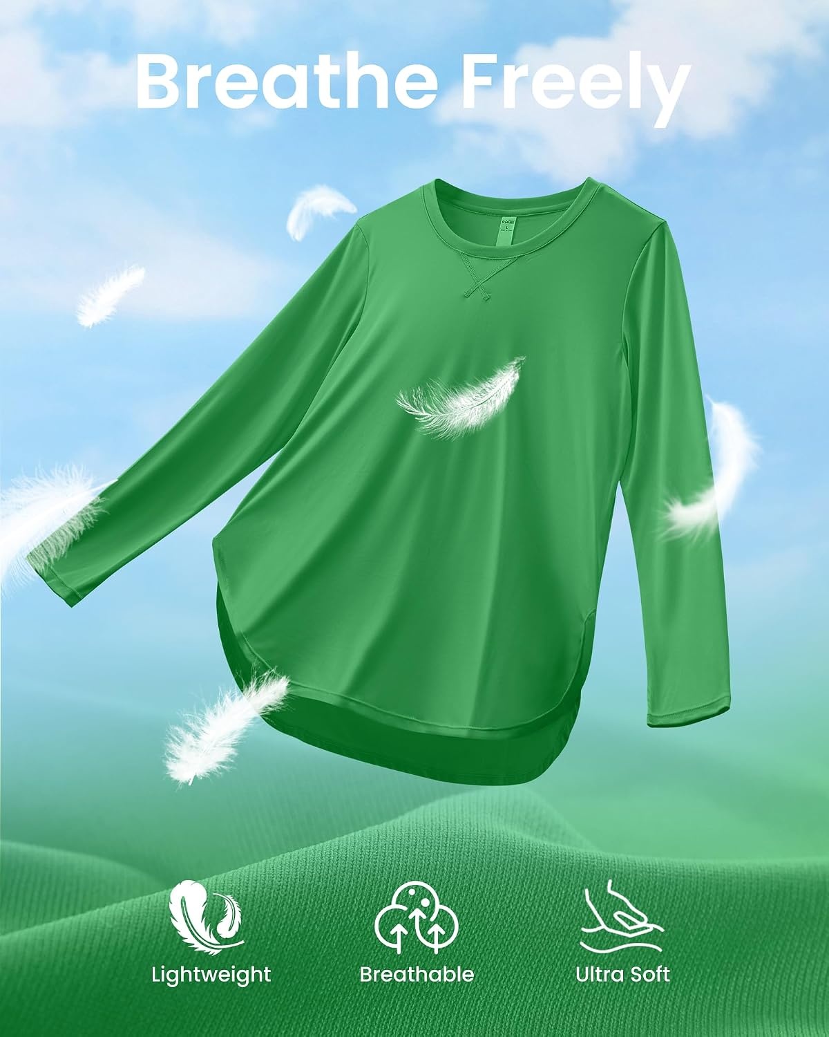 image:imageG4Free Lightbreeze Womens UPF 50 UV Sun Shirts Long Sleeve Workout TopsForest Green