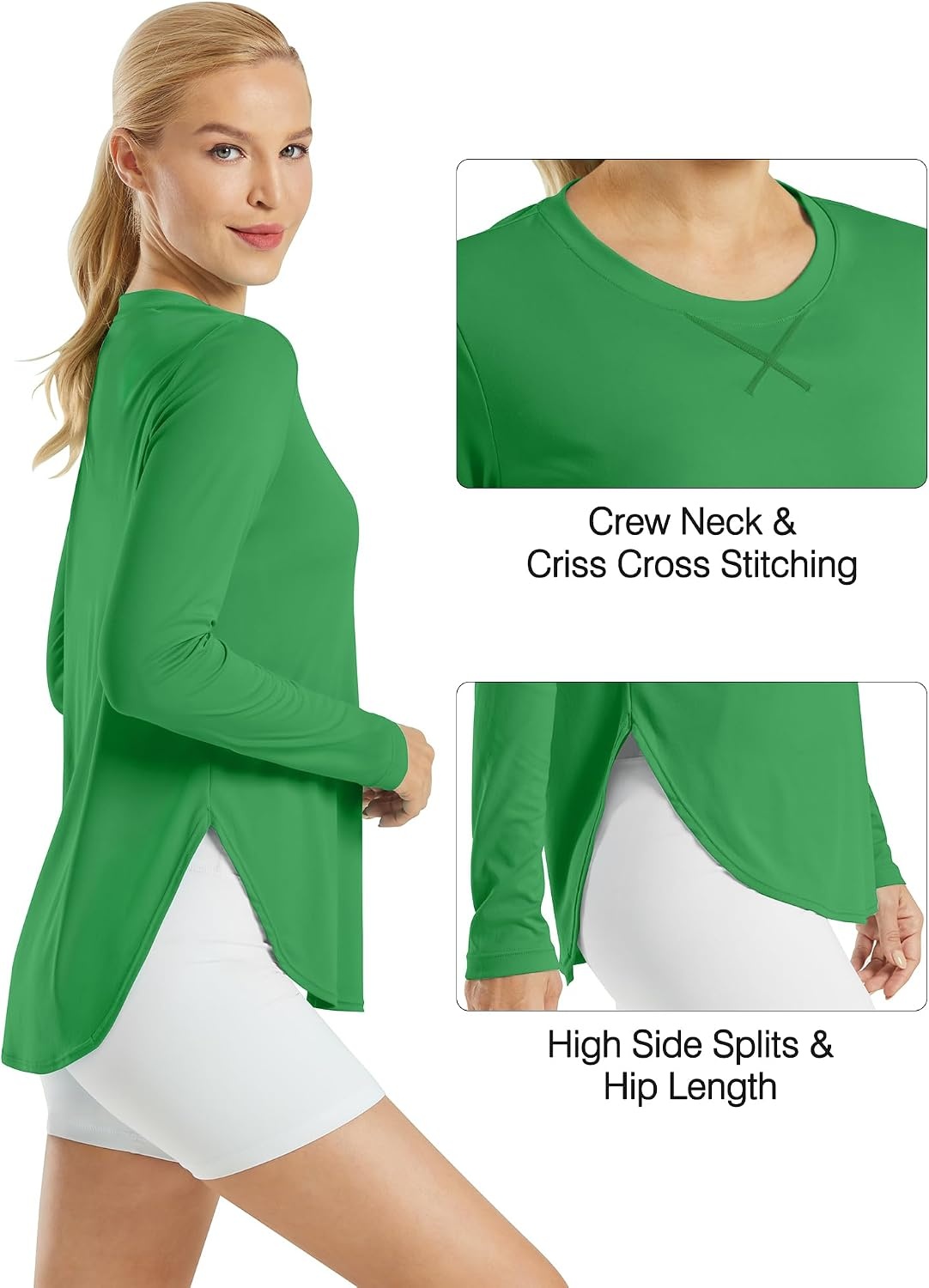 image:imageG4Free Lightbreeze Womens UPF 50 UV Sun Shirts Long Sleeve Workout TopsForest Green