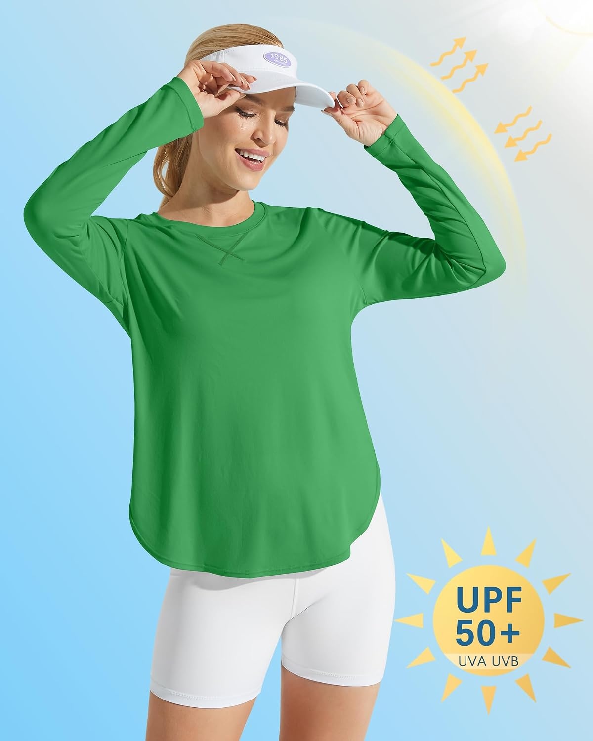 image:imageG4Free Lightbreeze Womens UPF 50 UV Sun Shirts Long Sleeve Workout TopsForest Green