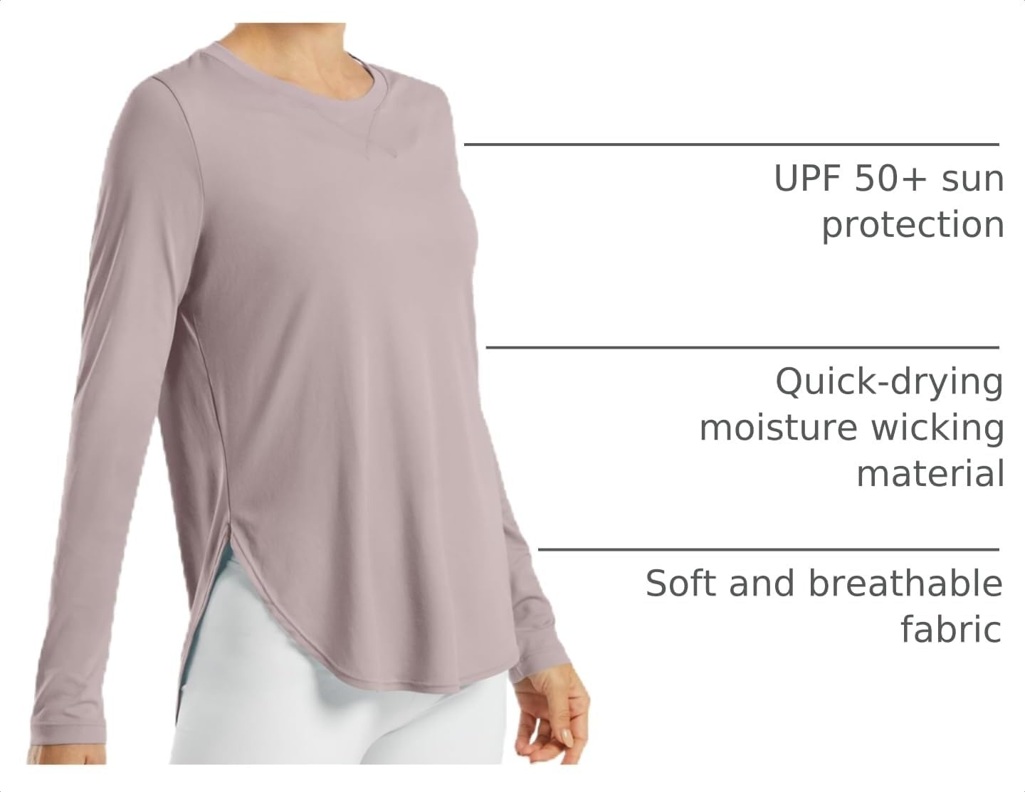 image:imageG4Free Lightbreeze Womens UPF 50 UV Sun Shirts Long Sleeve Workout TopsGray Lilac