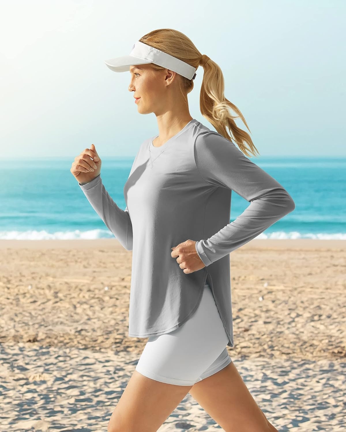 image:imageG4Free Lightbreeze Womens UPF 50 UV Sun Shirts Long Sleeve Workout TopsGrey