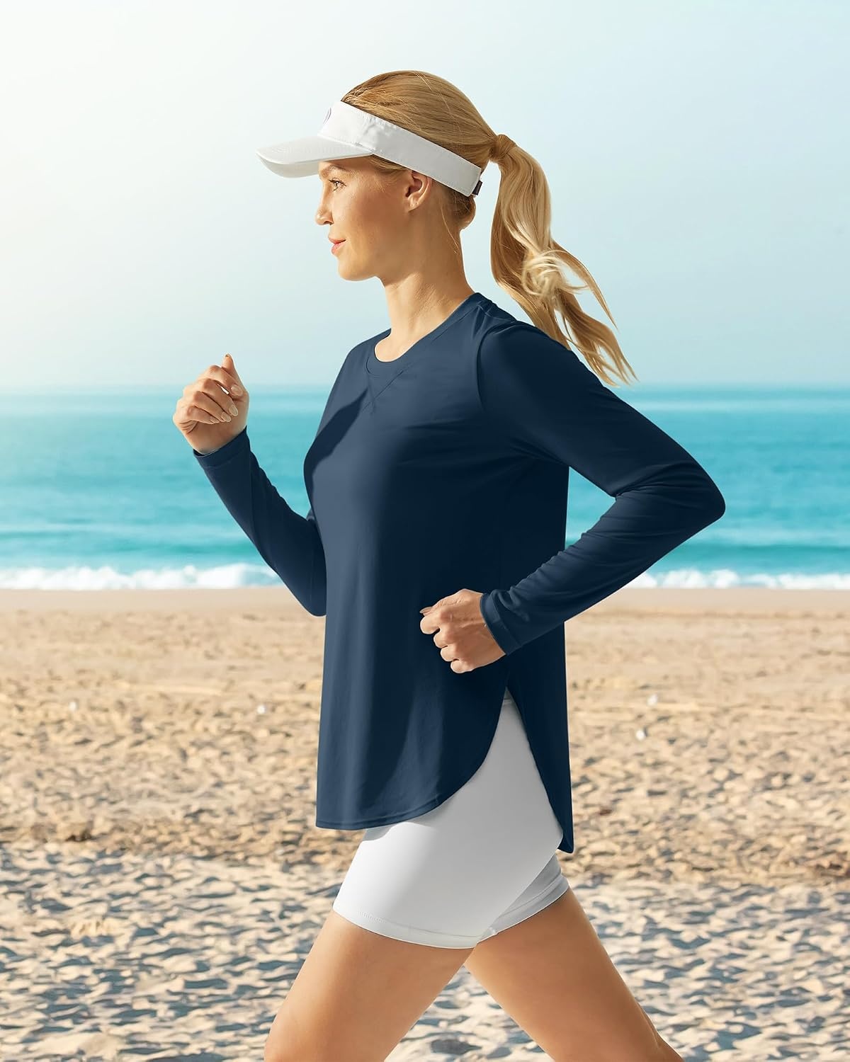 image:imageG4Free Lightbreeze Womens UPF 50 UV Sun Shirts Long Sleeve Workout TopsNavy