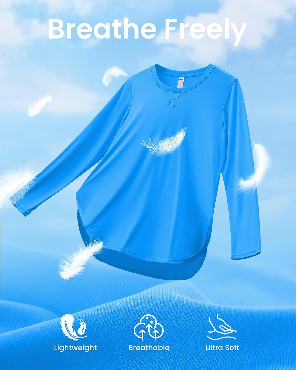 image:imageG4Free Lightbreeze Womens UPF 50 UV Sun Shirts Long Sleeve Workout TopsOcean Blue