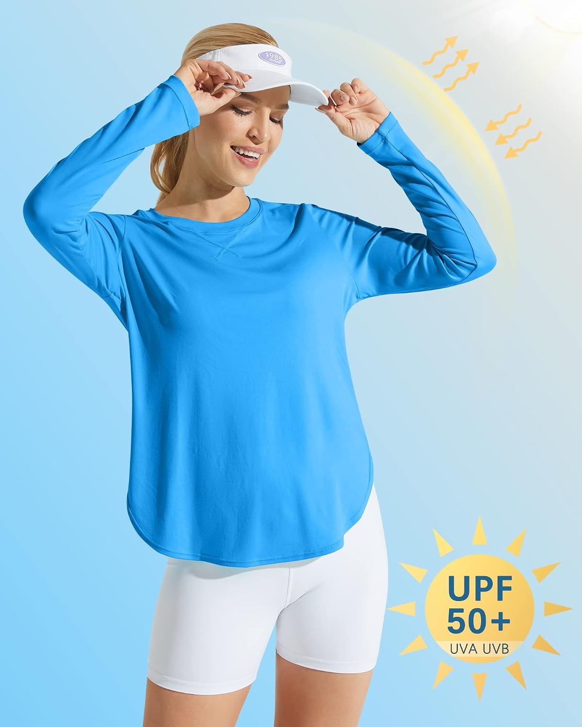 image:imageG4Free Lightbreeze Womens UPF 50 UV Sun Shirts Long Sleeve Workout TopsOcean Blue