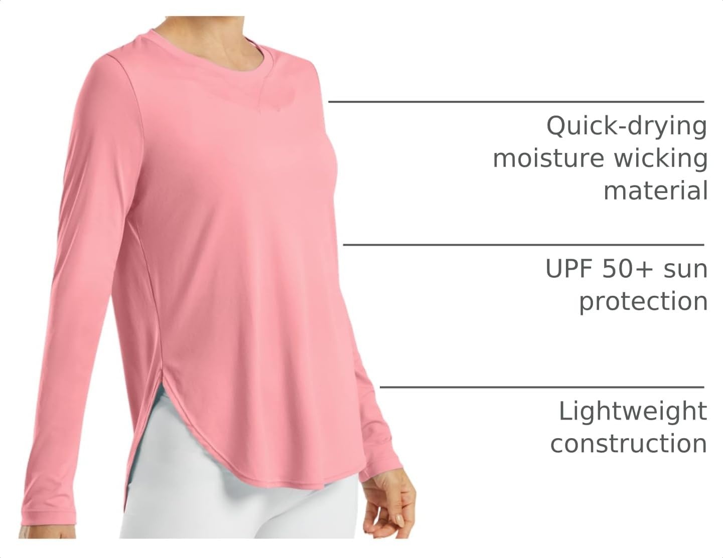 image:imageG4Free Lightbreeze Womens UPF 50 UV Sun Shirts Long Sleeve Workout TopsPink