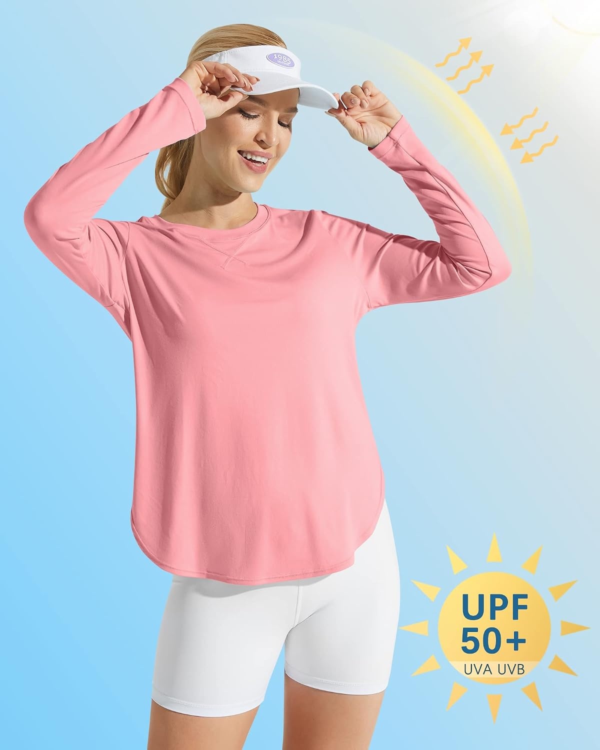image:imageG4Free Lightbreeze Womens UPF 50 UV Sun Shirts Long Sleeve Workout TopsPink