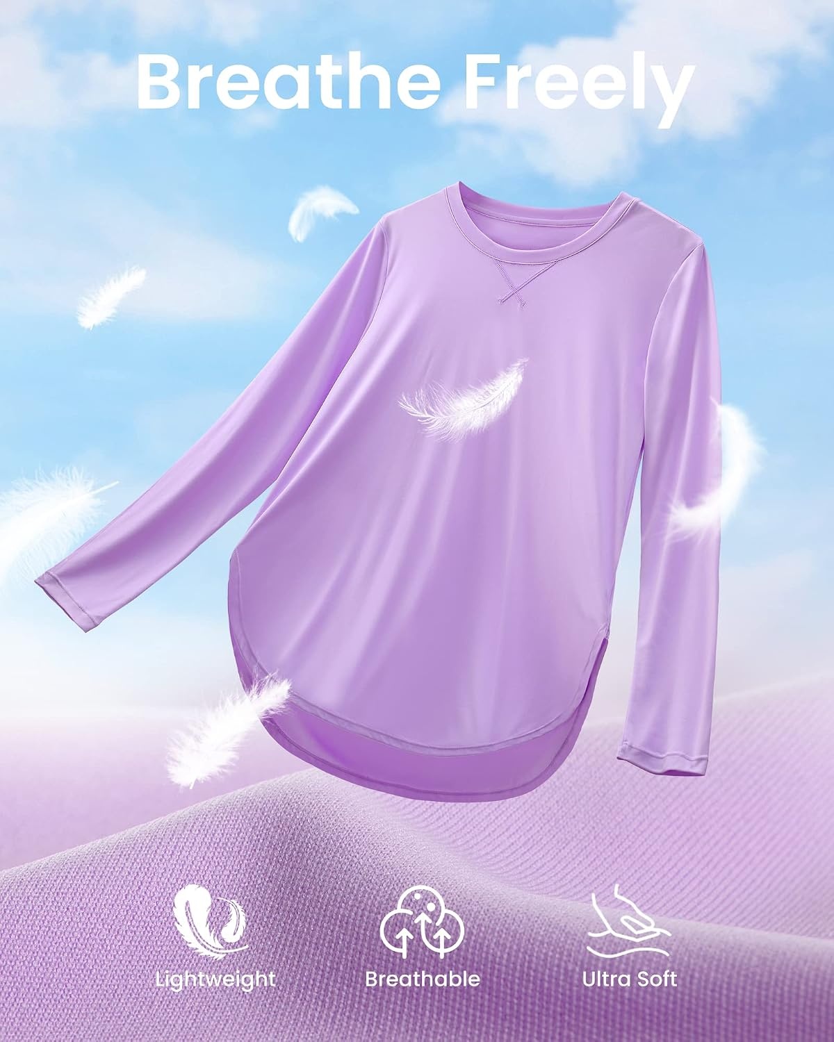 image:imageG4Free Lightbreeze Womens UPF 50 UV Sun Shirts Long Sleeve Workout TopsPurple