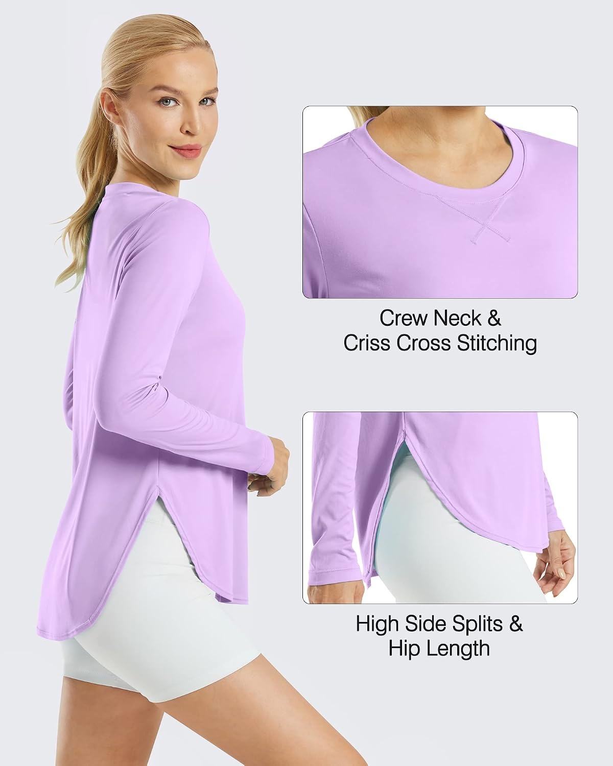 image:imageG4Free Lightbreeze Womens UPF 50 UV Sun Shirts Long Sleeve Workout TopsPurple