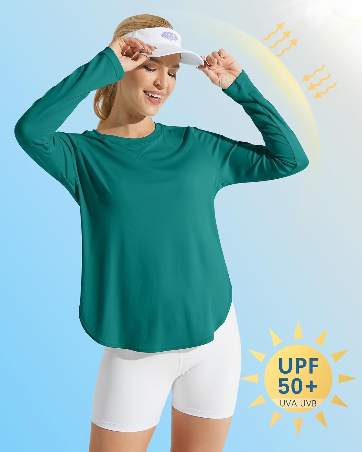 image:imageG4Free Lightbreeze Womens UPF 50 UV Sun Shirts Long Sleeve Workout TopsTeal