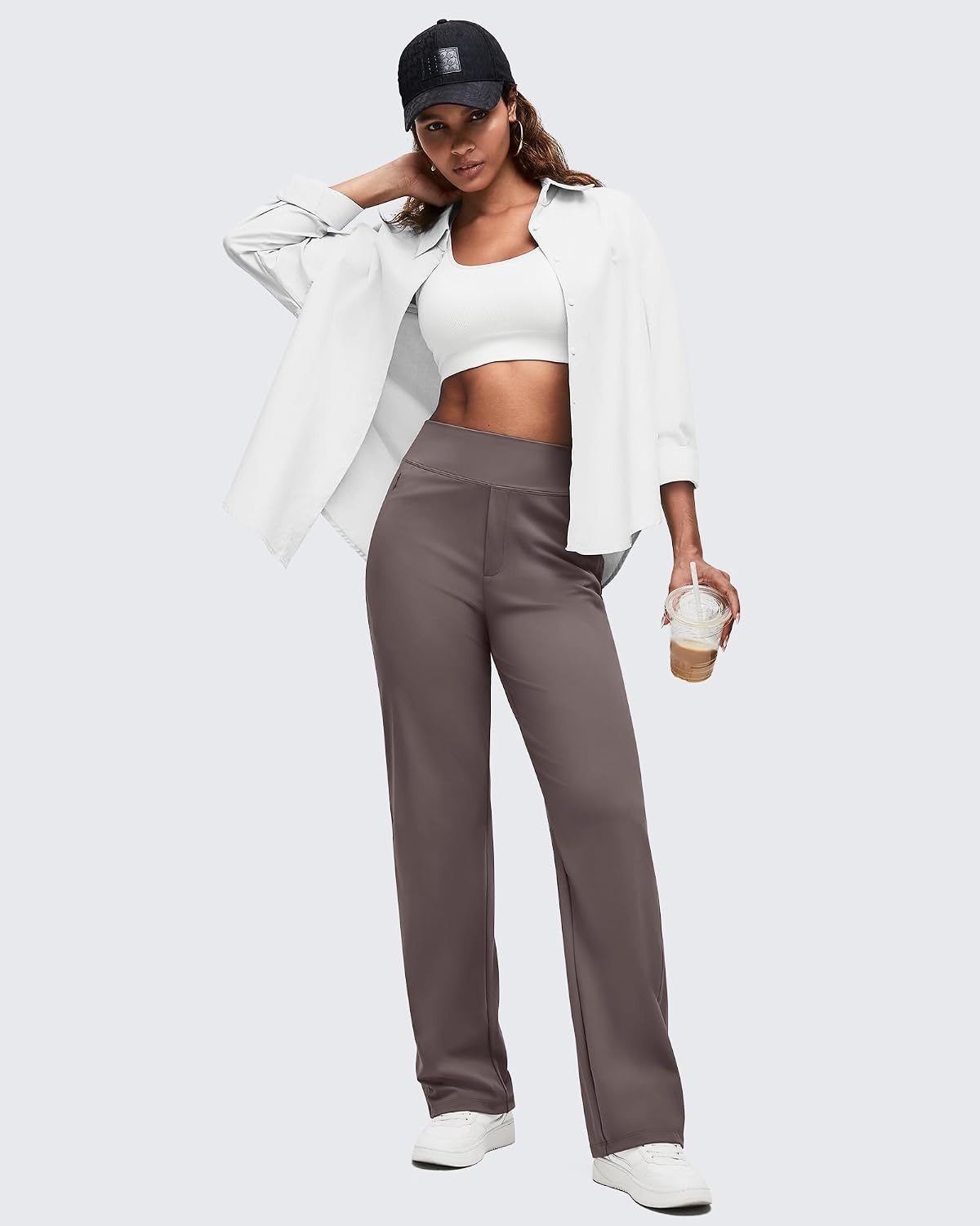 image:imageG4Free ShiftReady Womens Dress Yoga Pants with Hidden Zipper Pockets WorkTaupe