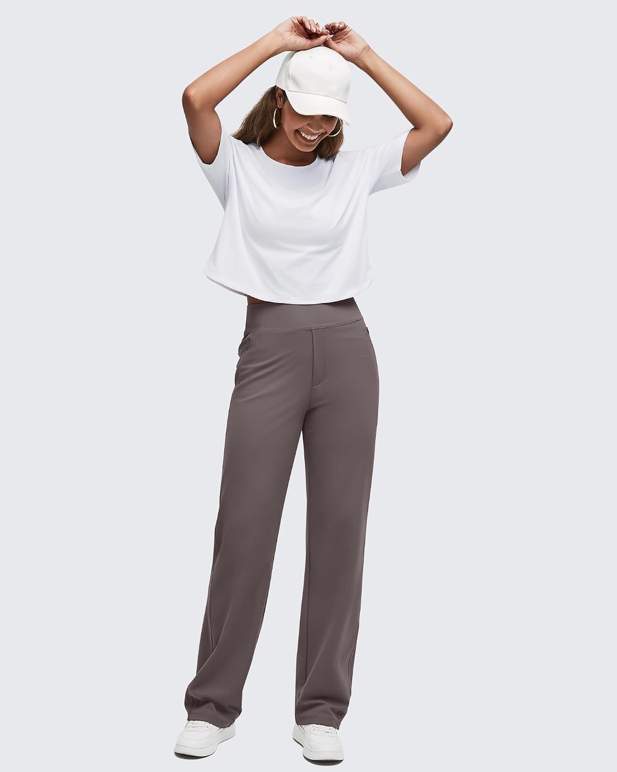 image:imageG4Free ShiftReady Womens Dress Yoga Pants with Hidden Zipper Pockets WorkTaupe