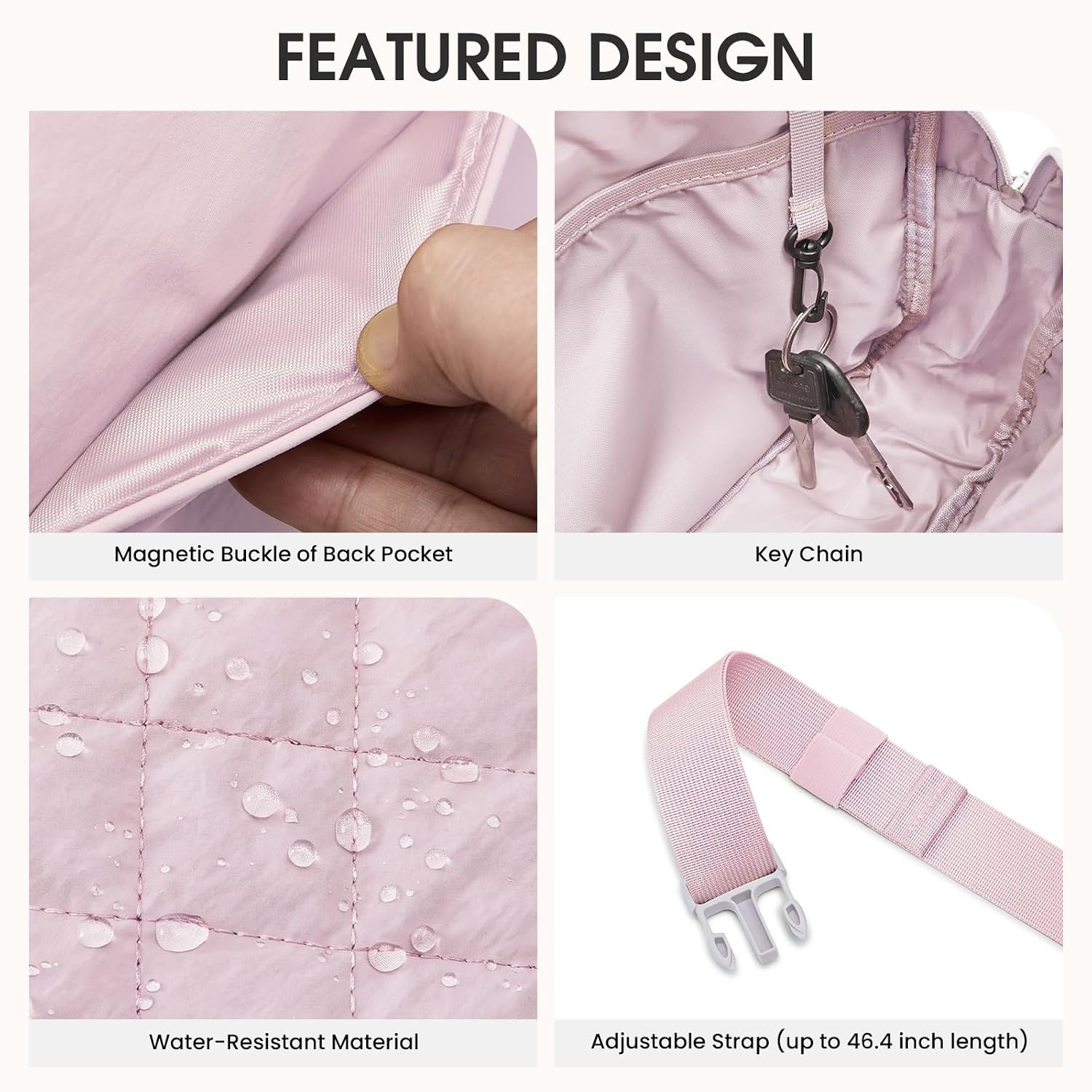image:imageG4Free Small Diaper Bag Mini Sling Diaper Bag with Portable Changing PadPink