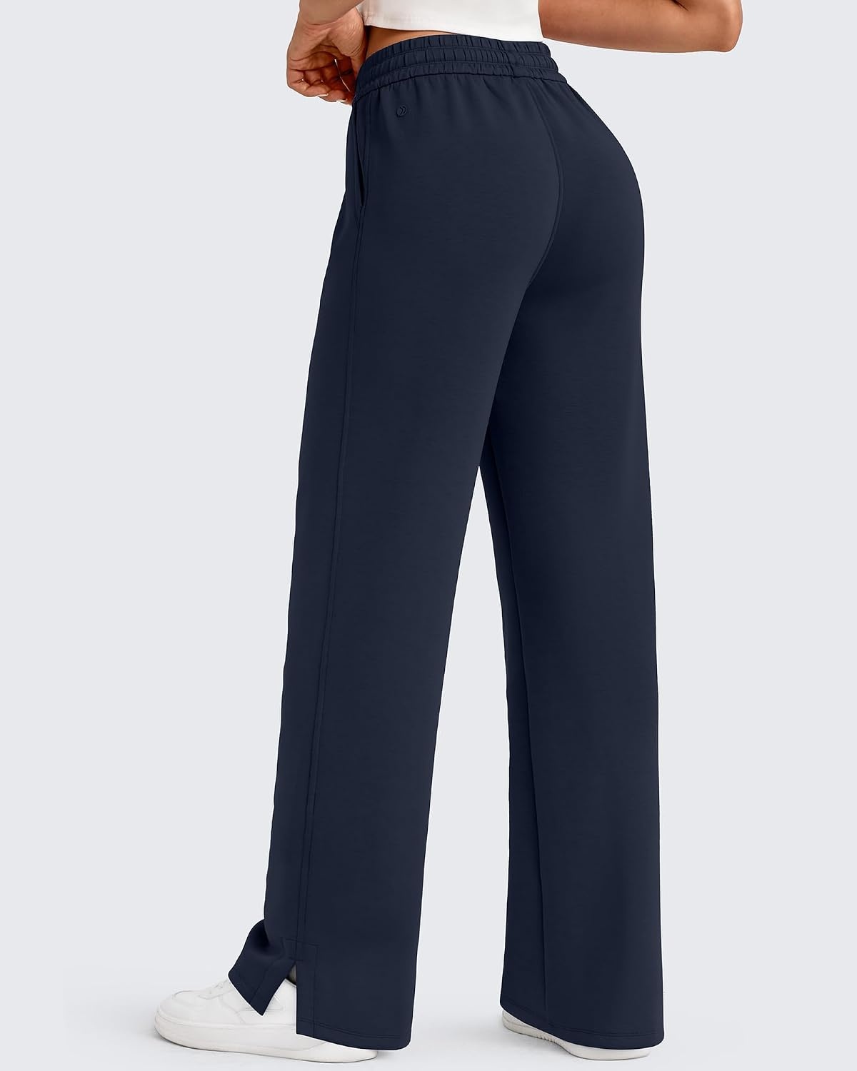 image:imageG4Free Smoofit Womens Wide Leg Sweatpants Drawstring Side SlitDark Navy