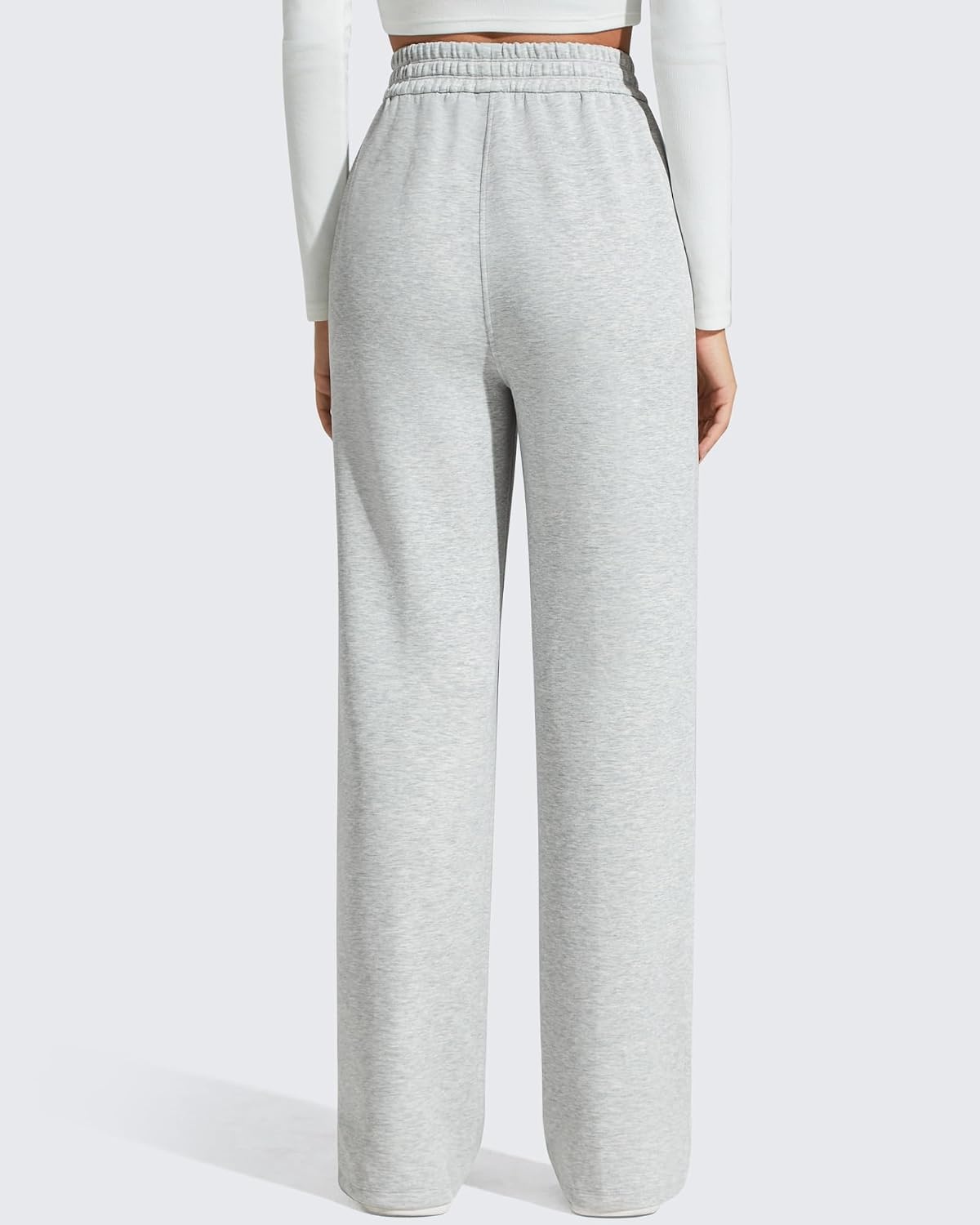 image:imageG4Free Smoofit Womens Wide Leg Sweatpants Drawstring Side SlitMedium Heather