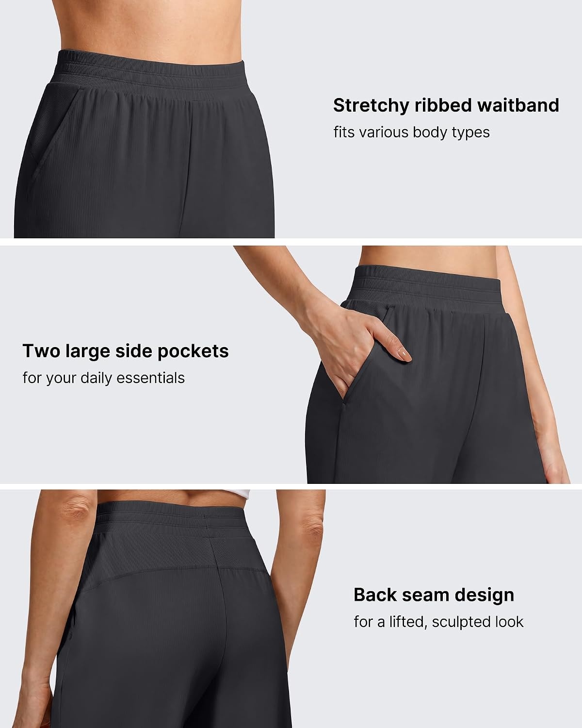 image:imageG4Free Womens Wide Leg Pants with Pockets CasualBlack