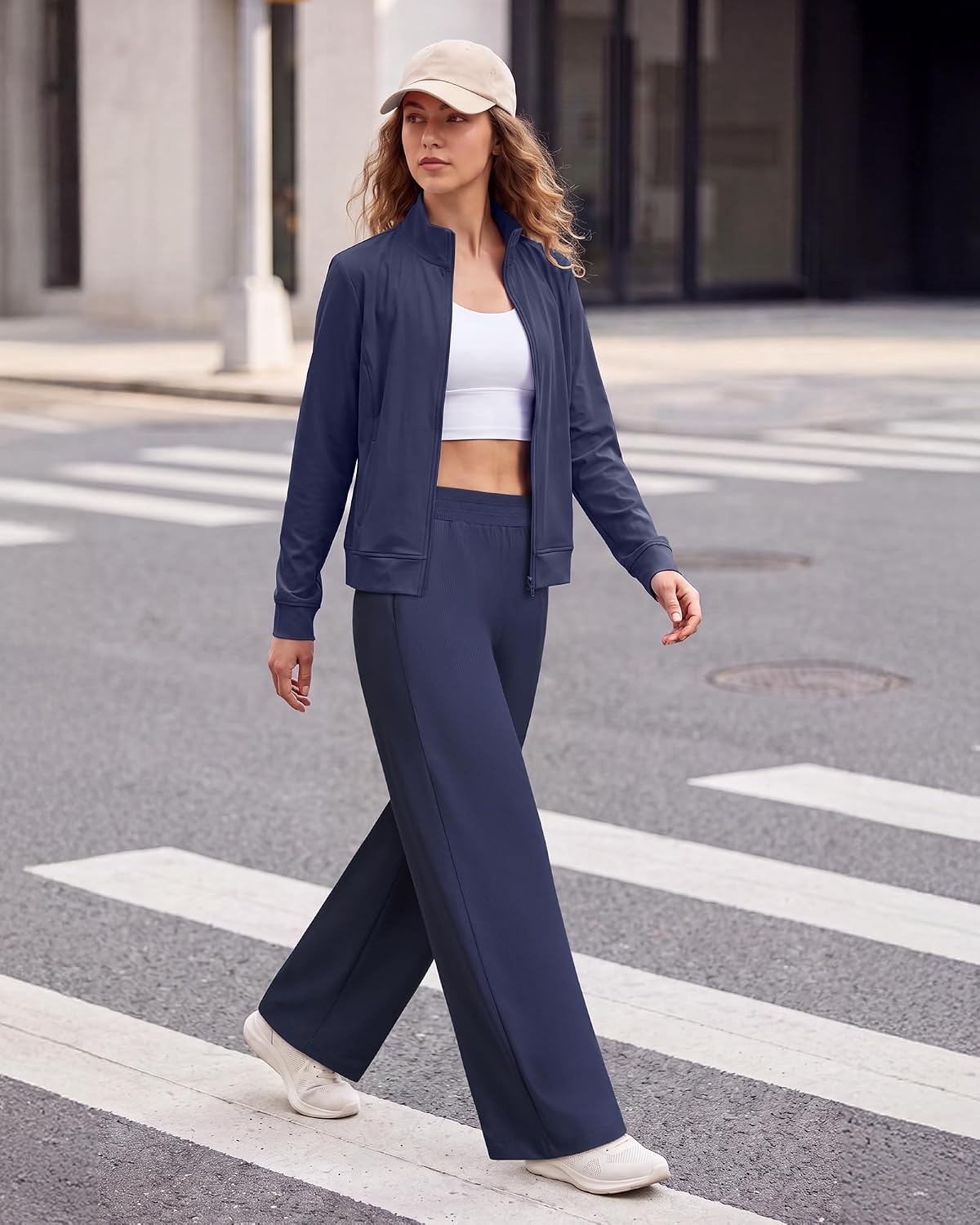 image:imageG4Free Womens Wide Leg Pants with Pockets CasualDark Navy