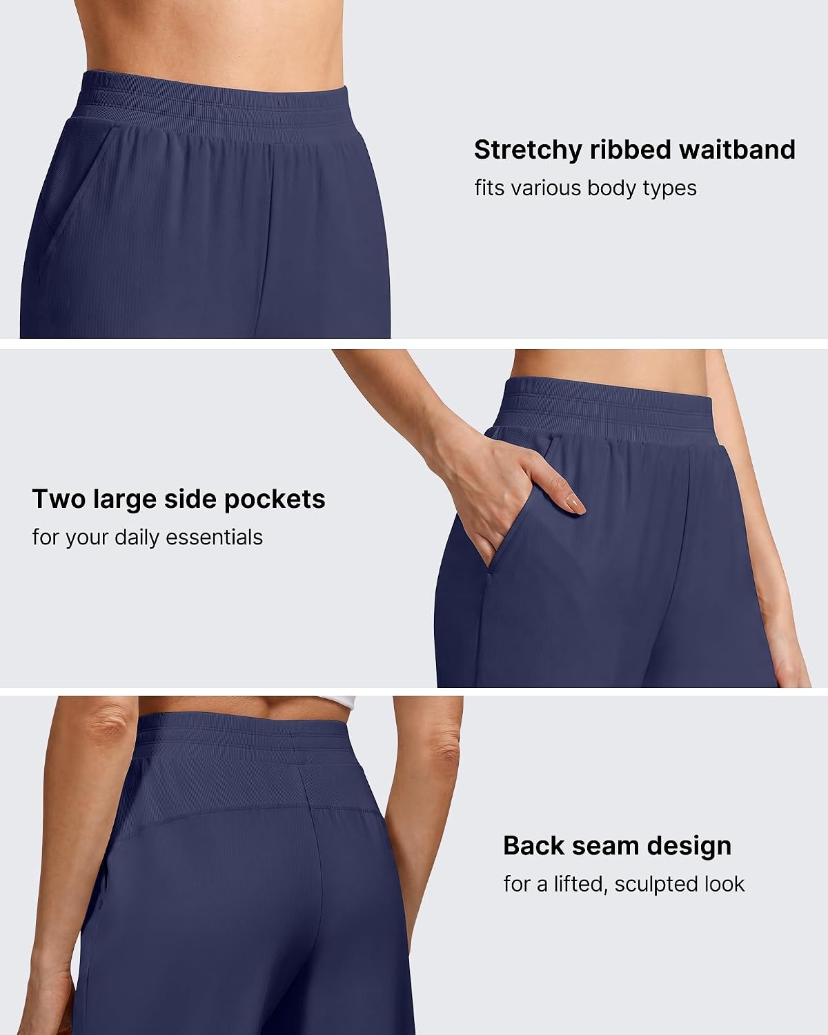 image:imageG4Free Womens Wide Leg Pants with Pockets CasualDark Navy