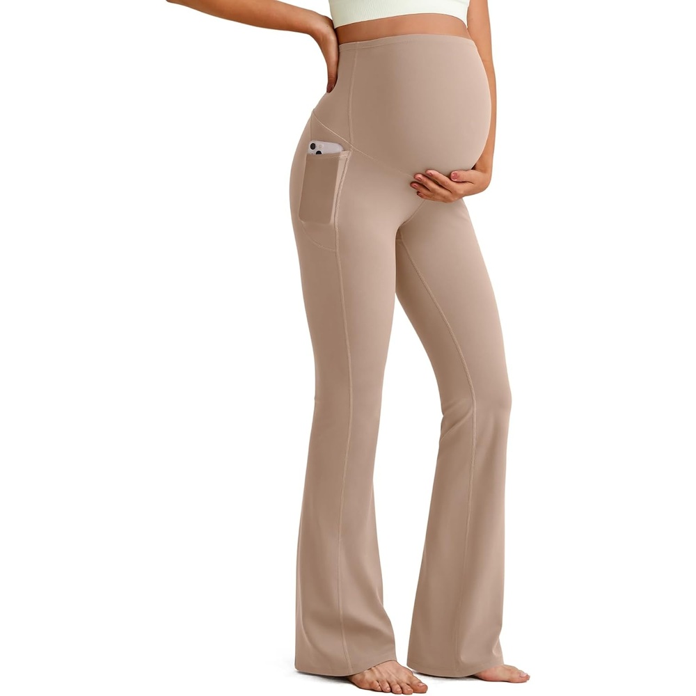image:imageG4Free BareFeel Maternity Flare Leggings Pregnancy Dress Pants for WorkToffee