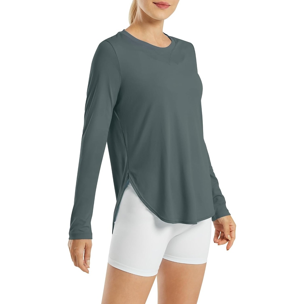 image:imageG4Free Lightbreeze Womens UPF 50 UV Sun Shirts Long Sleeve Workout TopsGrey Sage