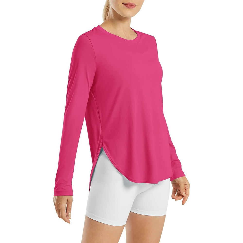 image:imageG4Free Lightbreeze Womens UPF 50 UV Sun Shirts Long Sleeve Workout TopsHot Pink