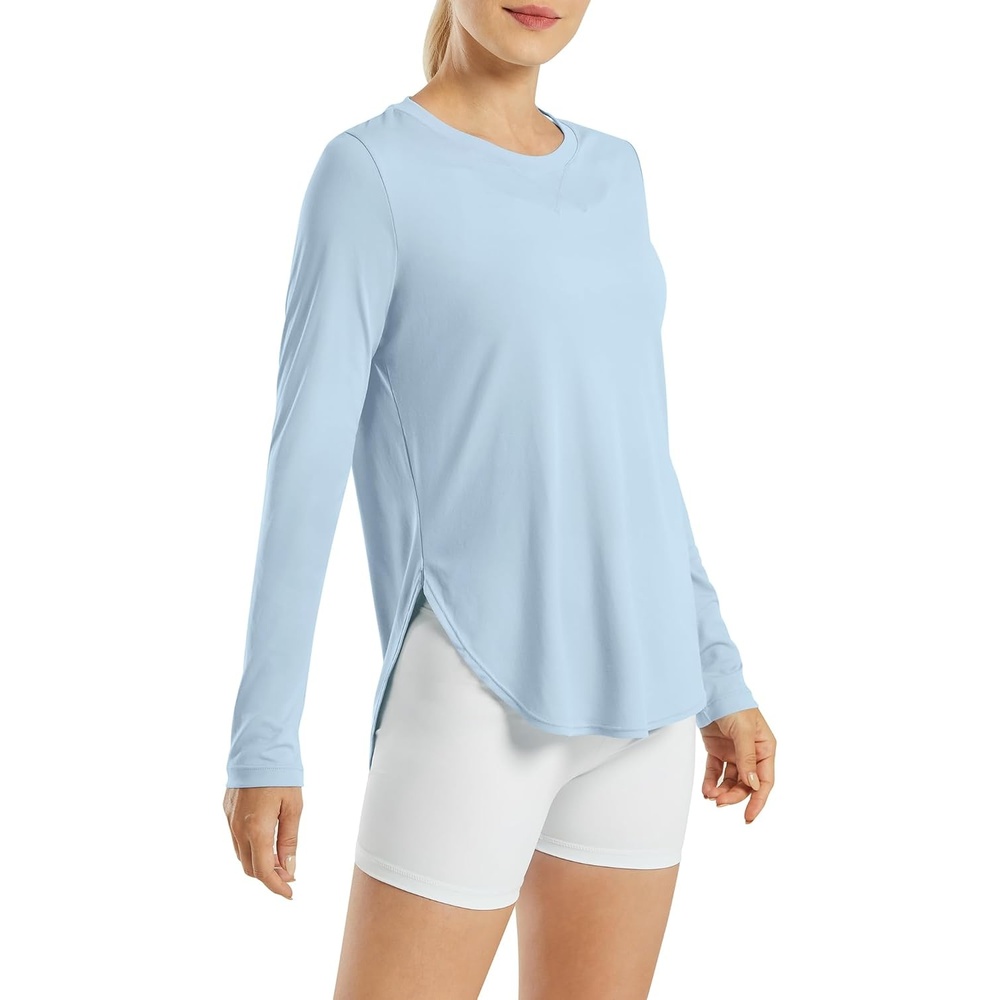 image:imageG4Free Lightbreeze Womens UPF 50 UV Sun Shirts Long Sleeve Workout TopsLight Denim