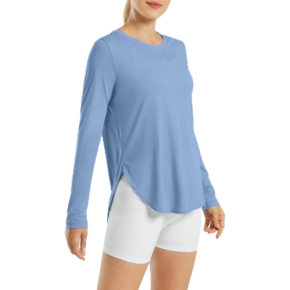 image:imageG4Free Lightbreeze Womens UPF 50 UV Sun Shirts Long Sleeve Workout TopsSmog Blue
