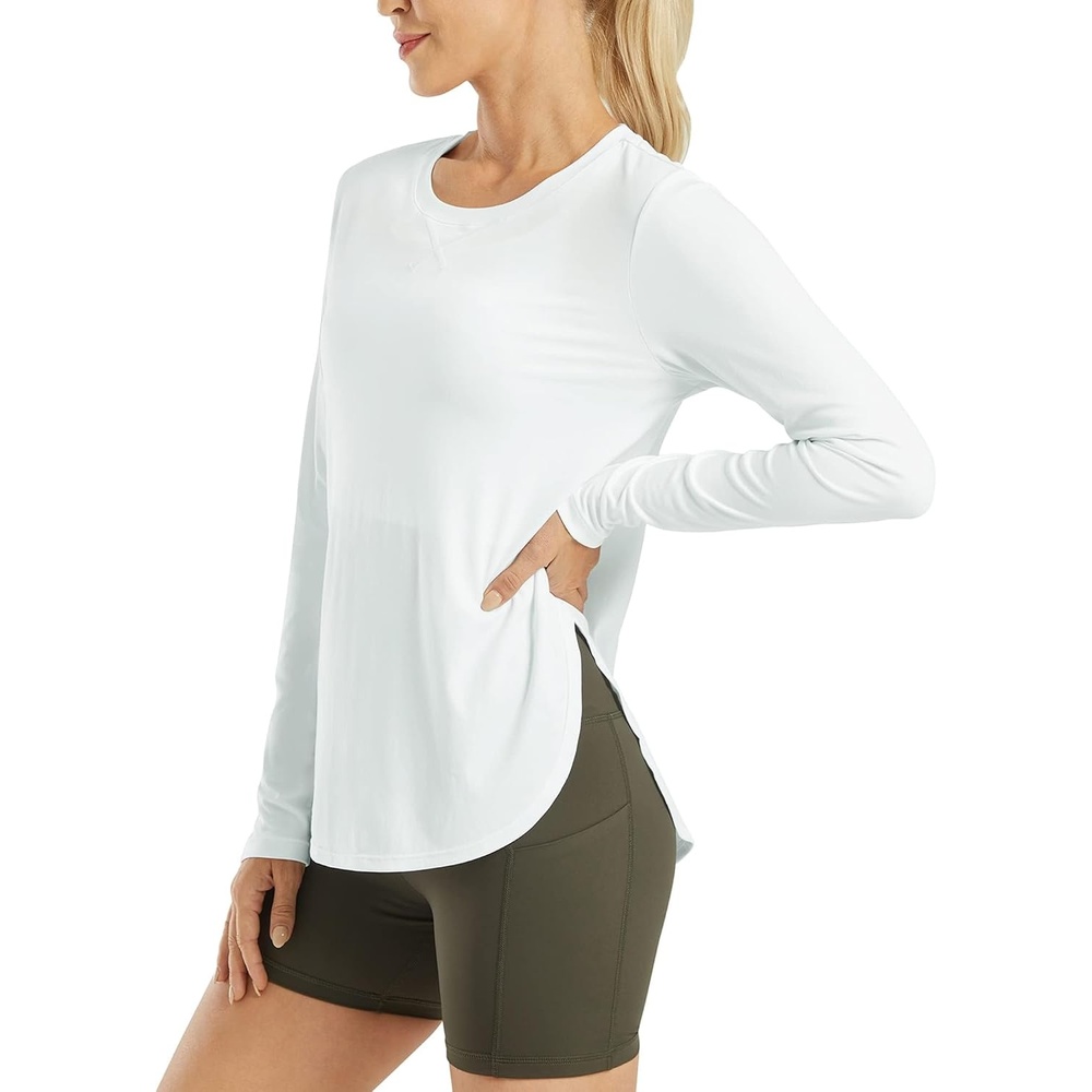 image:imageG4Free Lightbreeze Womens UPF 50 UV Sun Shirts Long Sleeve Workout TopsWhite