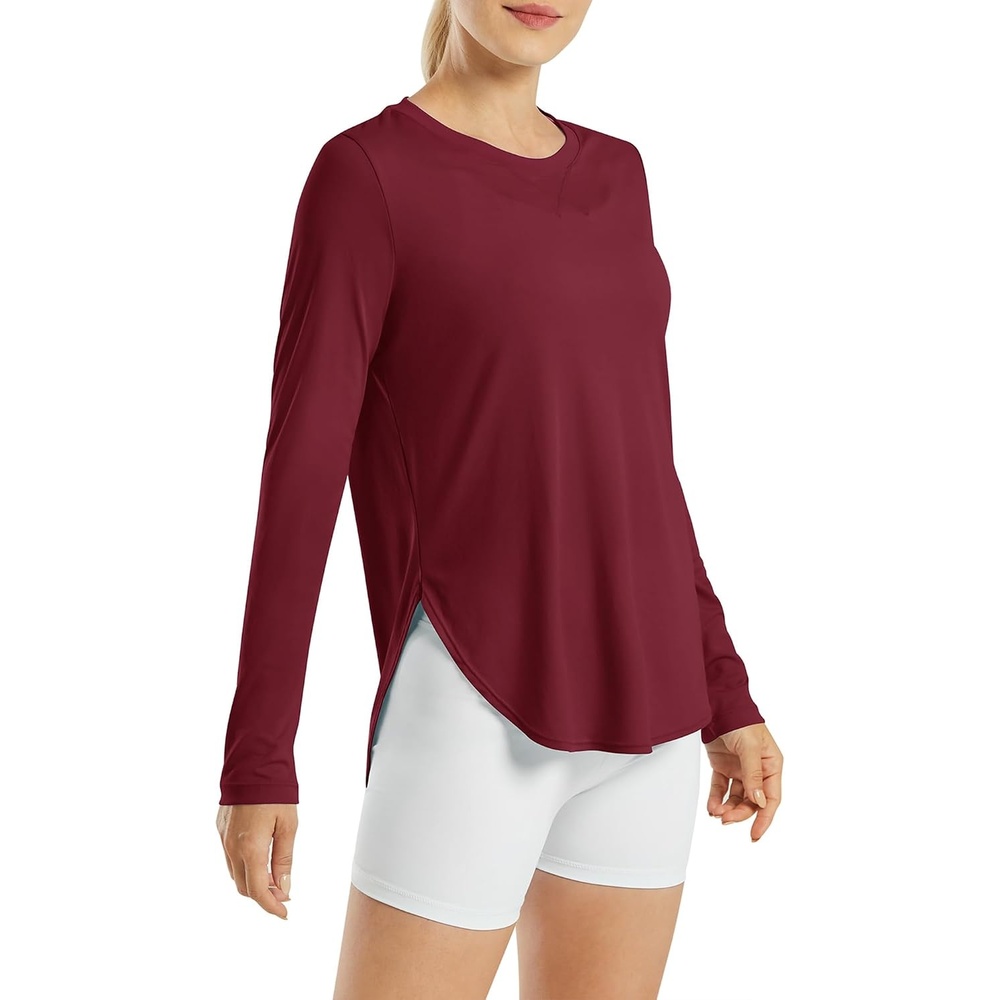 image:imageG4Free Lightbreeze Womens UPF 50 UV Sun Shirts Long Sleeve Workout TopsWine Red