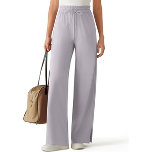 G4Free Chillwhisp Drawstring Wide Leg Pants Women Lightweight Flowy Summer(Chime Gray)