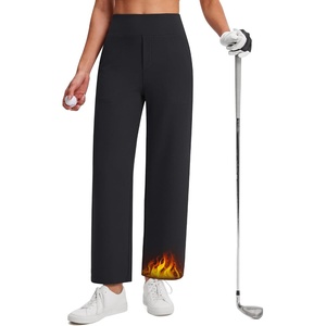 G4Free EverGoing Fleece Lined Golf Pants for Petite Women Ankle Work Slacks(Black)