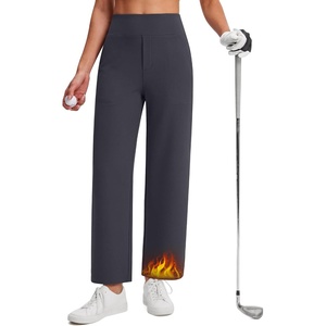 G4Free EverGoing Fleece Lined Golf Pants for Petite Women Ankle Work Slacks(Dark Gray)