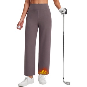 G4Free EverGoing Fleece Lined Golf Pants for Petite Women Ankle Work Slacks(Taupe)