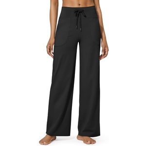 G4Free EverGoing Wide Leg Yoga Pants for Women Sweatpants with Pockets(Black)