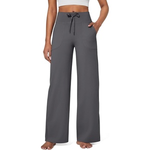 G4Free EverGoing Wide Leg Yoga Pants for Women Sweatpants with Pockets(Dark Grey)