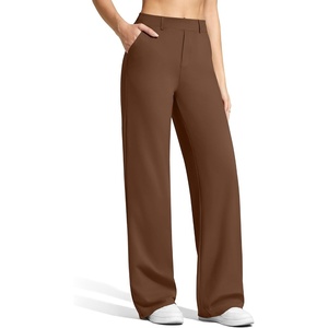 G4Free EverGoing Women’s Wide Leg Dress Pants with Pockets Belt Loops(Dark Coffee)
