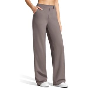 G4Free EverGoing Women’s Wide Leg Dress Pants with Pockets Belt Loops(Taupe)