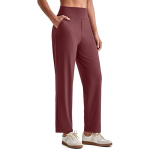 G4Free ShiftReady Women’s Ankle Dress Yoga Pants Work Casual Travel Trouser(Dark Burgundy)