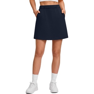 G4Free Smoofit Modal Soft A Line Skirts for Women 15″ Elastic Wasitband Summer Casual Skirt with Pockets No Inner Shorts(Dark Navy)