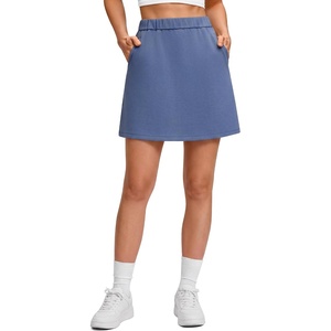 G4Free Smoofit Modal Soft A Line Skirts for Women 15″ Elastic Wasitband Summer Casual Skirt with Pockets No Inner Shorts(Denim Blue)