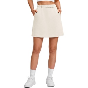 G4Free Smoofit Modal Soft A Line Skirts for Women 15″ Elastic Wasitband Summer Casual Skirt with Pockets No Inner Shorts(Ivory)