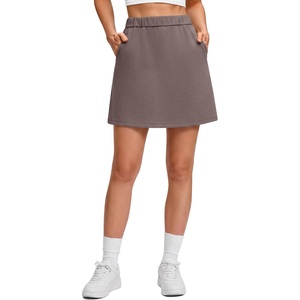 G4Free Smoofit Modal Soft A Line Skirts for Women 15″ Elastic Wasitband Summer Casual Skirt with Pockets No Inner Shorts(Taupe)
