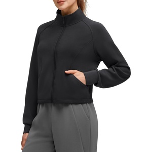 G4Free Smoofit Women’s Zip Jackets Mock Neck Sweatshirts Tops with Pockets(Black)