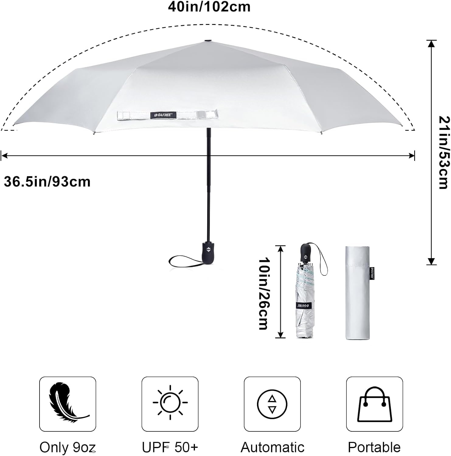 image:imageG4Free 40 Inch UV Protection Travel Compact Mini Sun UmbrellaLake Blue
