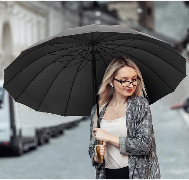 image:imageG4Free 54 Inch Large Umbrella for Rain Auto Open Golf Umbrella for 2 PeopleBlack