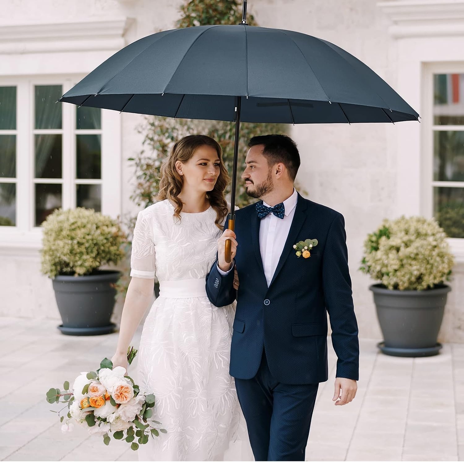 image:imageG4Free 54 Inch Large Umbrella for Rain Auto Open Golf Umbrella for 2 PeopleBlue