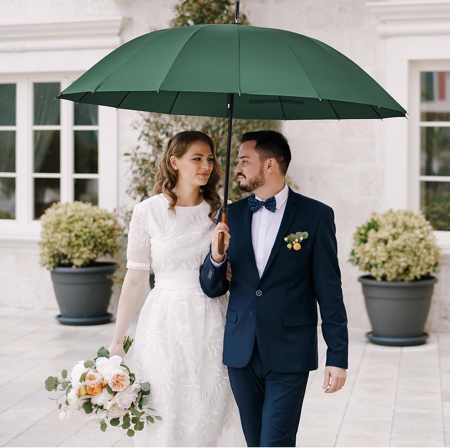 image:imageG4Free 54 Inch Large Umbrella for Rain Auto Open Golf Umbrella for 2 PeopleDark Green